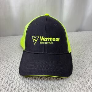 Vermeer Wisconsin Trucker Hat Cap Mesh Hi-Vis Adj Advertising Promo Logo NWOT